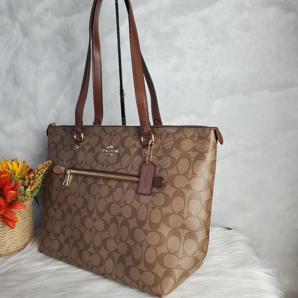 COACH GALLERY TOTE IN SIGNATURE CANVAS - Picture 4 of 6
